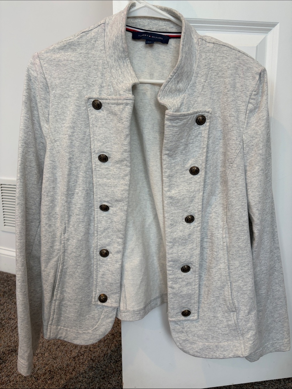 Tommy Hilfiger Light Gray Military-Style Blazer